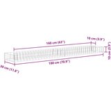  Gabionska povišena gredica od pocinčanog čelika 180x30x10 cm | shoptok.hr