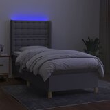  box spring s madracem LED svjetlosivi 90x200 cm tkanina | shoptok.hr