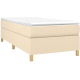 vidaXL Box spring postelja z vzmetnico krem 90x190 cm blago | Shoptok.si