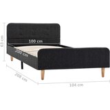  Okvir za krevet od jute tamnosivi 100 x 200 cm | shoptok.hr