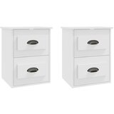 Maison Chic Stenski Dvo delni komplet Nočne omarice - Nočne mize bela 41,5x36x53 cm, (21687726) Cene