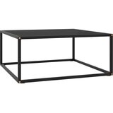 The Living Store Klubska mizica črna s črnim steklom 80x80x35 cm - Klubska Mizica, (21575170) Cene