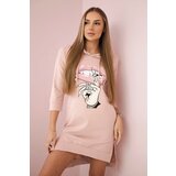 Kesi Dress with a long back and a colorful print in dark powder pink | shoptok.hr