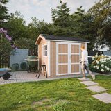 Timbela Vrtna hišica vrhunske kakovosti 5,9 m² - V252x250x294 cm - s tlemi in bitumenskimi ploščicami - M913A, (5000117241) | Shoptok.si