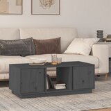 vidaXL Klubska mizica siva 110x50x40 cm trdna borovina Cene