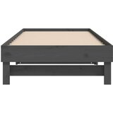 Dnevni ležaj na izvlačenje sivi 2x(80x200) cm masivna borovina | shoptok.hr