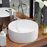 vidaXL Umivalnik Okrogel Keramičen Bele Barve 40x15 cm Cene