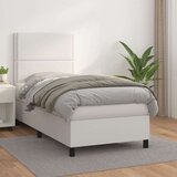  Box spring postelja z vzmetnico bela 90x200 cm umetno usnje, (20900812) Cene