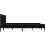  Posteljni okvir črn 140x190 cm inženirski les in kovina | Shoptok.si