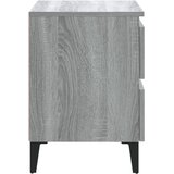  Noćni ormarić s metalnim nogama boja sivog hrasta 40x35x50 cm | shoptok.hr