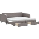 vidaXL Izvlečna dnevna postelja s predali taupe 80x200 cm blago, (20937994) | Shoptok.si