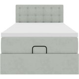 vidaXL Otomanski posteljni okvir z vzmetnico siv 90x190 cm žamet | Shoptok.si