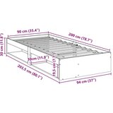 vidaXL Izvlečna postelja brez vzmetnice bela 90x200 cm trdna borovina | Shoptok.si