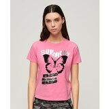 Superdry Majica 'Lo-fi Rock ' roza / črna / srebrna | Shoptok.si