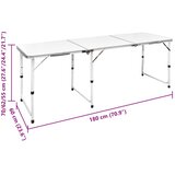 Sklopivi set stola za kampiranje i 6 stolaca podesiva visina 180x60 cm | shoptok.hr