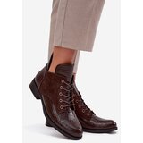 VINCEZA Patent Leather Women's Ankle Boots With Decorative Embossing Warm | shoptok.hr