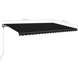  Tenda na ručno uvlačenje s LED svjetlima 500x350 cm antracit | shoptok.hr