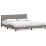  Krevet s madracem Hanko smeđesivi 200x200 cm od tkanine | shoptok.hr