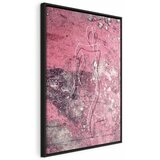  Slika - Figure on Pink Background (1-part) - Female Silhouette in Marble 60x90 U crnom drvenom okviru | shoptok.hr