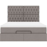 vidaXL Otomanski okvir kreveta s madraca smeđesivi 140x200cm tkanine | shoptok.hr