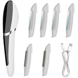 INF Electric Ultrasonic Facial Hair Remover — 3-Level Rechargeable Type-C Shaver White, (5000339701) u