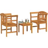  Set namještaja s jastukom 3 pcs Prirodna Čvrsto drvo akacije | shoptok.hr