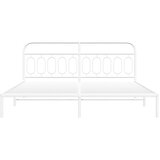  Metalni okvir za krevet s uzglavljem bijeli 200x200 cm | shoptok.hr