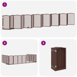  Vrata za pse s vratašcima 15 panela sklopiva 750 cm drvo topole | shoptok.hr