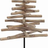 vidaXL Božićno drvce s stalakom Smeđa 120 cm Masivna tikovina | shoptok.hr