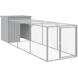  Kavez za kokoši s igralištem svjetlosivi 110x405x110 cm čelični | shoptok.hr