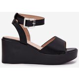 Boto Wedge Heeled Women's Sandals Black Efrina | Shoptok.si