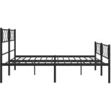  Metalni okvir krevet bez madraca s podnožjem crni 180x200 cm | shoptok.hr