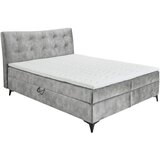 MID.YOU POSTELJA Z VZMETNICO 182 cm x 210 cm , tekstil, leseni material siva | Shoptok.si