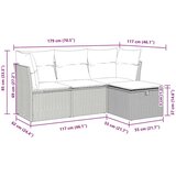 vidaXL 4-dijelni set vrtnih sofa s jastucima bež od poliratana | shoptok.hr
