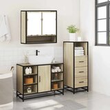 vidaXL Kopalniška garnitura 3-delna sonoma hrast inženirski les | Shoptok.si