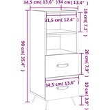 vidaXL Komoda boja dimljenog hrasta 34 5x34x90 cm konstruirano drvo | shoptok.hr