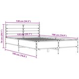  Okvir za krevet boja hrasta 135x190cm konstruirano drvo i metal | shoptok.hr