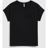 Marisse Cotton T-Shirt Decorated With Beads, Black | shoptok.hr