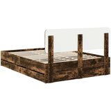  Krevetna konstrukcija s ladicama Dimljeni Hrast 140 x 190 cm | shoptok.hr
