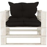 Maison Chic Vrtni kavč - Zunanji kavč iz palet s črnimi blazinami lesen, (22043872) | Shoptok.si