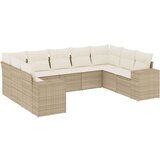 9-dijelni set vrtnih sofa s jastucima bež od poliratana | shoptok.hr