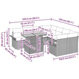  Vrtna garnitura - 3-dijelni set vrtnih sofa s jastučićima crna poli ratan akacija | shoptok.hr