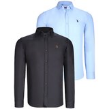 Dewberry DUO SET G725 MEN'S SHIRTS-BLACK-BLUE Cijene