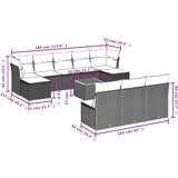 vidaXL 11-dijelni set vrtnih sofa od poliratana s jastucima sivi | shoptok.hr