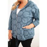 Kesi Włoski Women's Plus Size zip-up cotton sweatshirt denim color | Shoptok.si