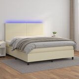  box spring s madracem LED krem 160x200cm od umjetne kože | shoptok.hr