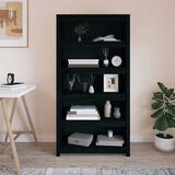 Ormarić za knjige Crna 80x35x154 cm od masivne borovine | shoptok.hr