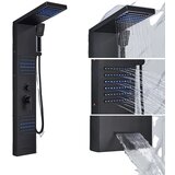 Oem Sprchový systém, ovládanie s dvoma rukoväťami, modré LED osvetlenie - Matná čierna 6004, (5000141680) Cene