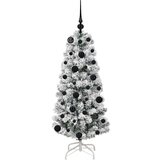 vidaXL Umetno Zložljivo Božično Drevo Zelena in bela 120 cm PVC | Shoptok.si