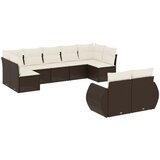 Maison Chic Seti vrtnega pohištva - Vrtna garnitura - Vrtni pohištvo set 9-delna z blazinami rjava poli ratan, (21798258) | Shoptok.si